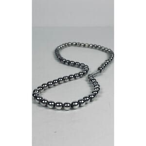 JMS 925 Sterling Silver Mexico 8mm‎ Bead Ball Necklace 24” 61.7 Grams Vintage